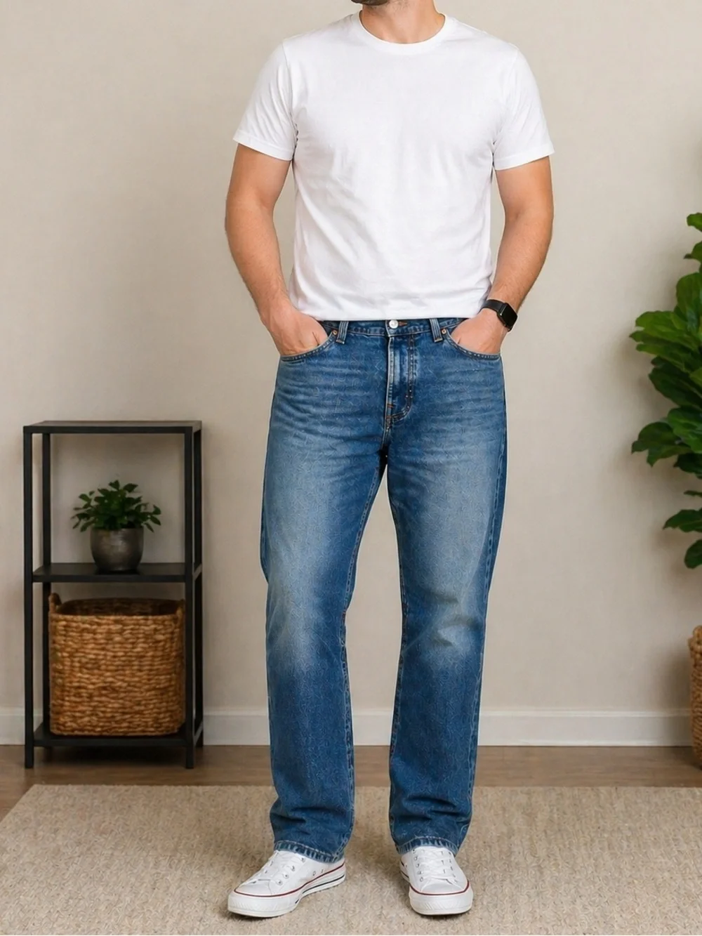 Levi’s 505 Jeans 40x30 Men’s Straight Leg Medium Wash Classic Fit Denim